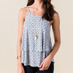 Francesca's Printed layered Tank Top
